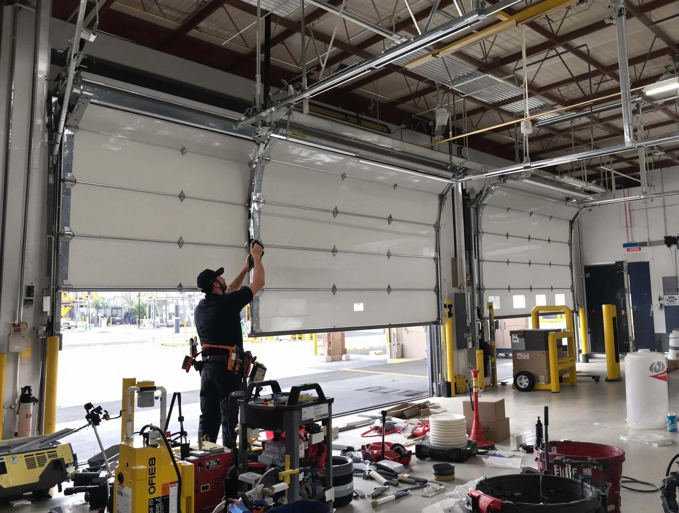 Oklahoma City Garage Door Repair technician performing commercial garage door repair in Oklahoma City