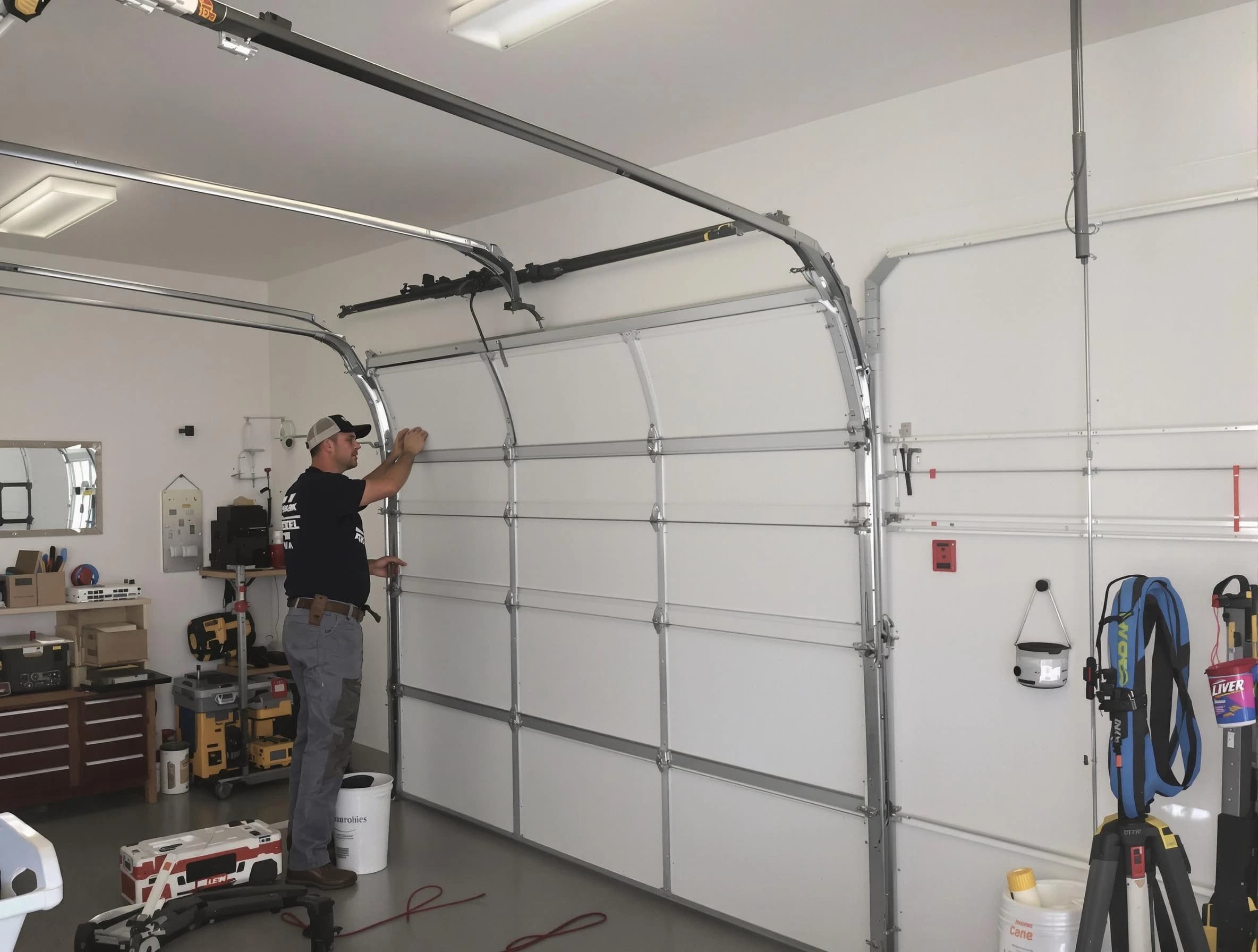 Oklahoma City Garage Door Repair team installing new garage door in Oklahoma City