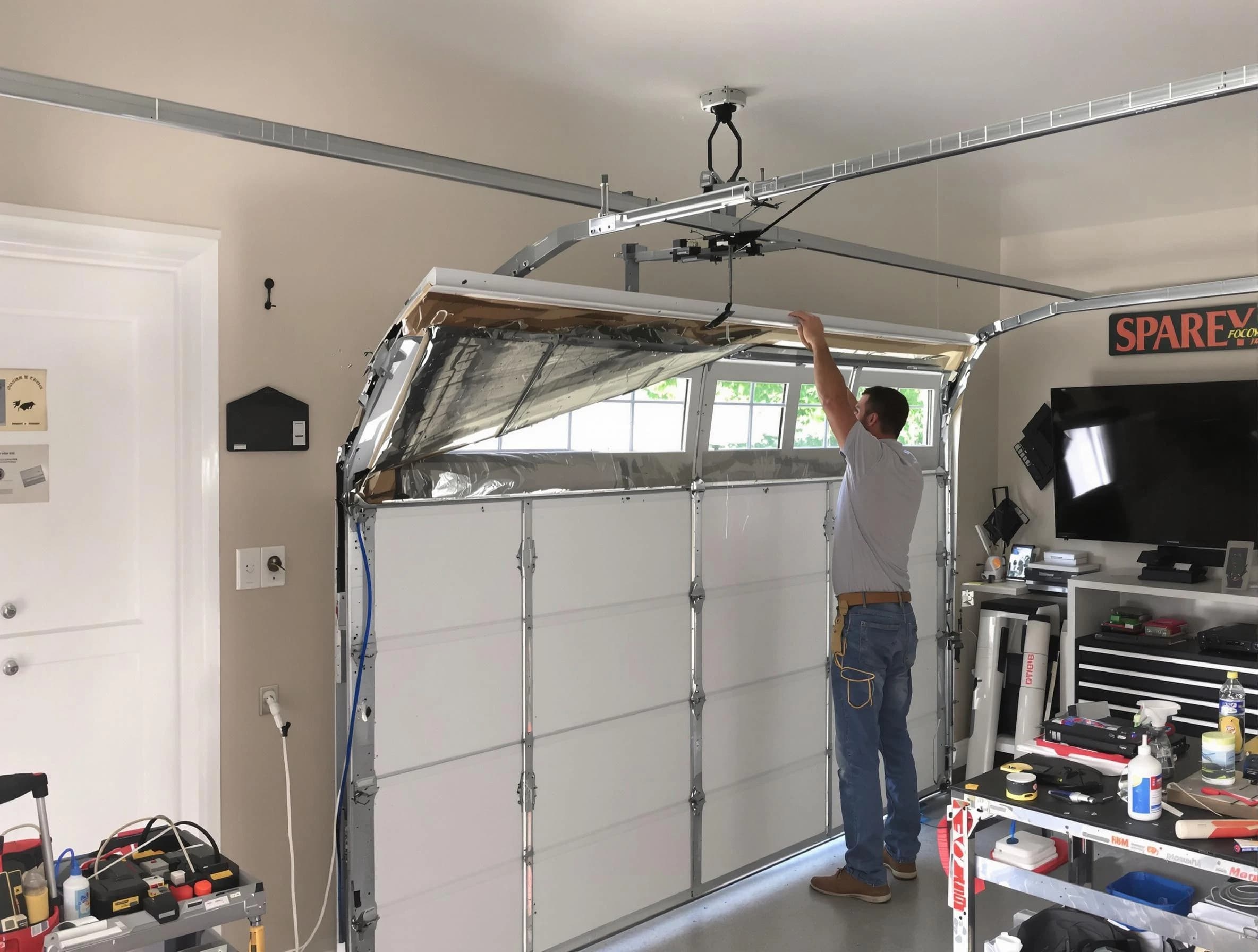Garage door section replacement by Oklahoma City Garage Door Repair in Oklahoma City