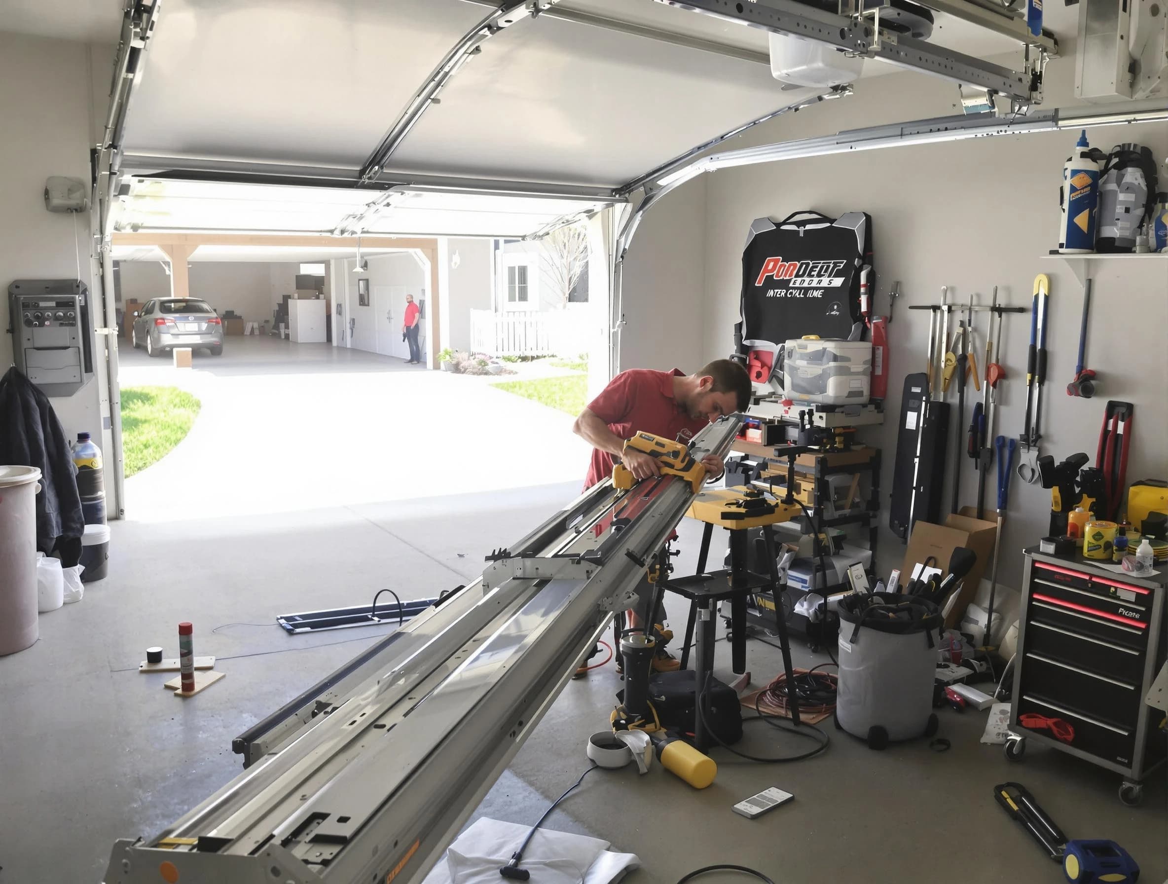 Oklahoma City Garage Door Repair expert performing track repair in Oklahoma City